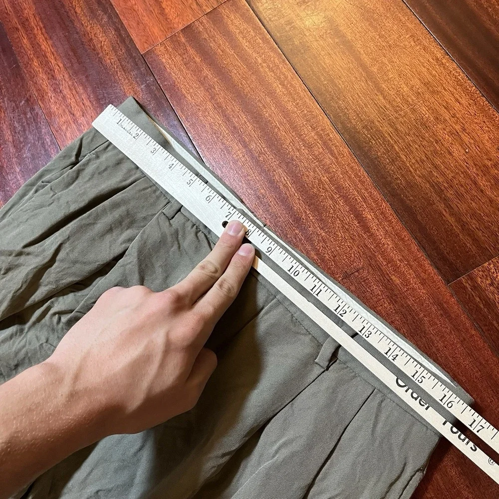 BROOKS BROTHERS Pants Men 33x30 Tan 100% Wool Wedding Formal Flaw Office Read*
